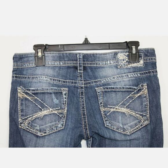 Silver Frances Capri Jeans Womens 28 Distressed Medium Wash Low Rise - Picture 8 of 12